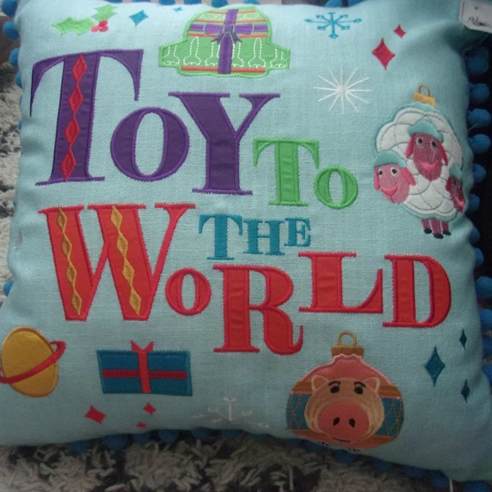 Disney Throw Pillow - Pixar Holiday ''Toy To The World''